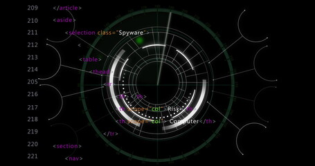 Image of digital data processing over network of connections and scope scanning