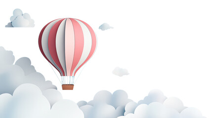 Fototapeta premium Colorful hot air balloons flying in the sky, creating a sense of adventure and freedom among the clouds