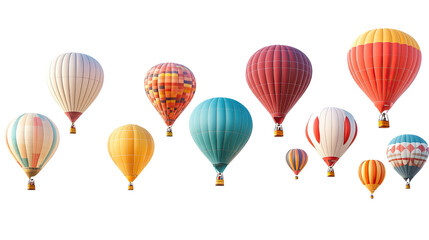Colorful hot air balloons floating in the sky, offering a fun adventure in transportation and flight
