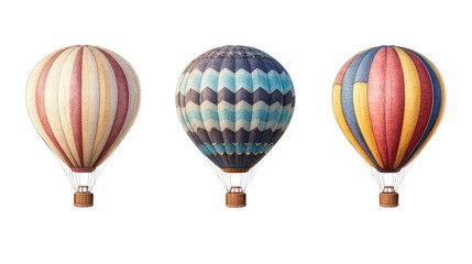 Colorful hot air balloons floating in the sky, symbolizing adventure and freedom in travel