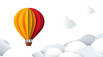 Colorful hot air balloons flying in the sky, creating a sense of adventure and freedom among the clouds