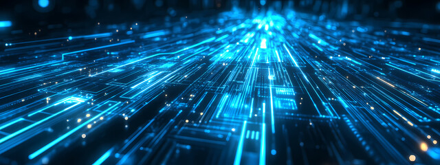 Fototapeta premium Cutting-Edge Futuristic Display with Blue Light