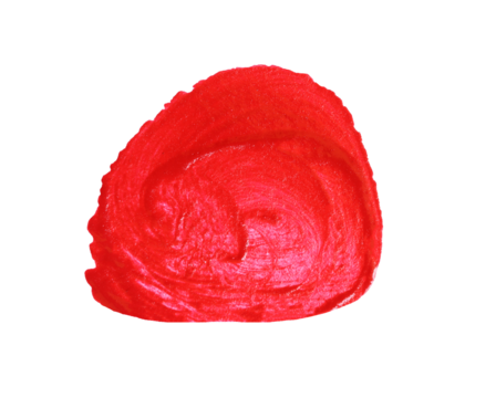 Hand drawn red circle brush stroke forming an overlap symbol against a clean with transparent image.