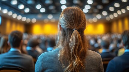 attendees in a conference hall viewed from behind, emphasizing the atmosphere of collaboration and learning during an impactful business event