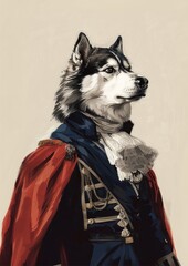 Animal dog painting portrait.