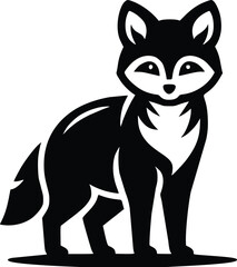 Cute Dhole Black and White Illustration