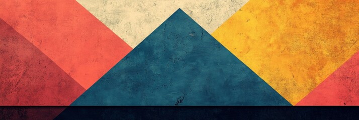 Minimalist Triangle Design, a striking triangle shape set against a vibrant backdrop of bold, contrasting colors creating visual harmony