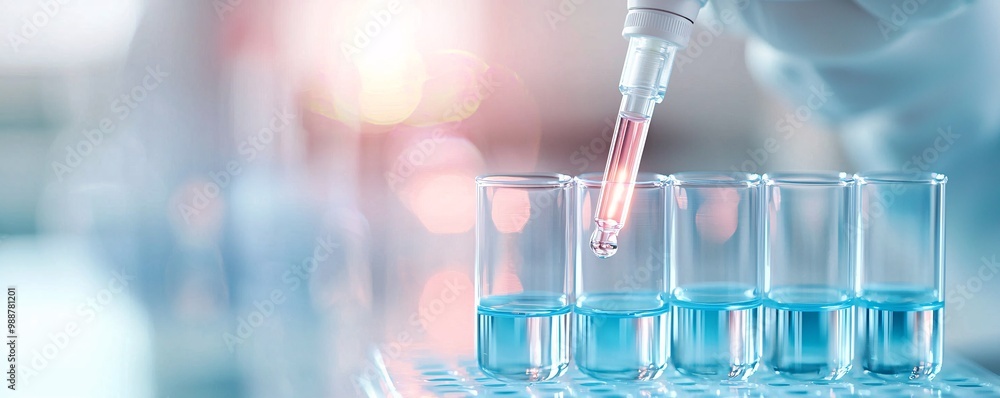 Aufkleber advanced research - scientists conducting hydration tests with precision tools in high-tech laborato
