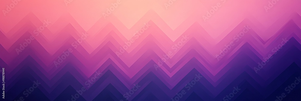 Poster zigzag minimalism, a sleek zigzag line against a gradient transitioning from soft pink to deep viole