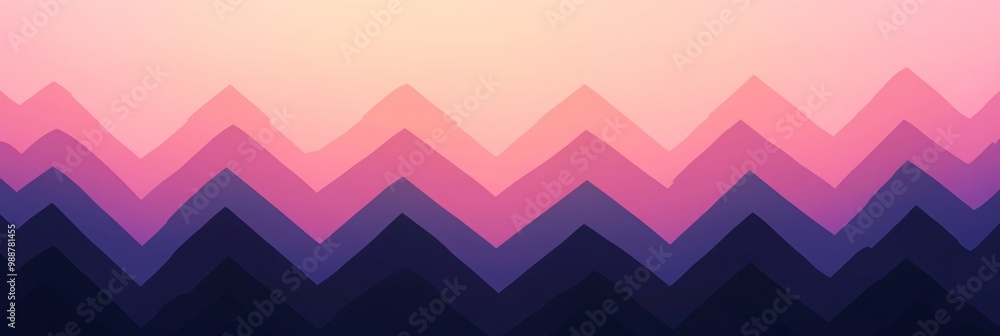 Aufkleber zigzag serenity, a minimalist design featuring a zigzag line against a gradient background transitio