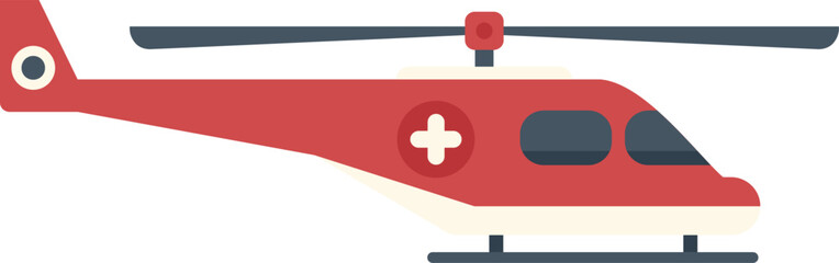 Obraz premium Red medical helicopter is flying through the air, transporting a patient to the hospital in an emergency situation