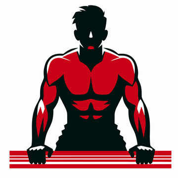 recommend clip art: Muscular bodybuilder vector silhouette illustration, gym, workout