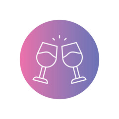 Wine Glasses vector icon stock illustration
