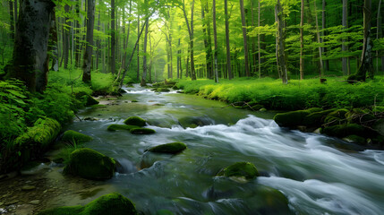 Serene Forest Stream: A Tranquil Escape