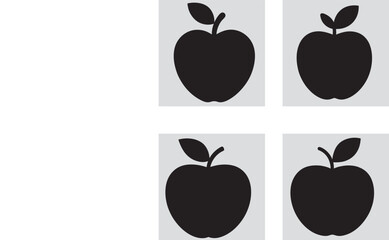 Apple silhouette vector white background  