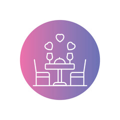Romantic Dinner vector icon stock illustration