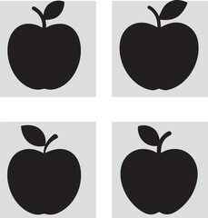 Apple silhouette vector white background  