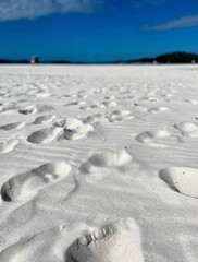 Whitehaven beach white sand footprints