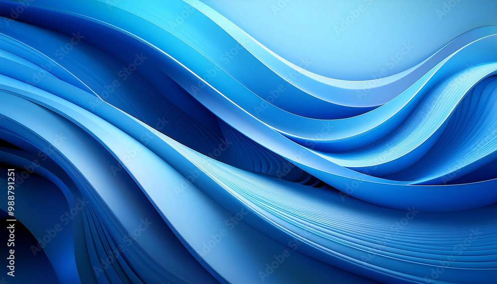 Aufkleber abstract blue background with dynamic shapes and soft gradients