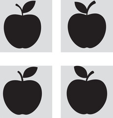 Apple silhouette vector white background  