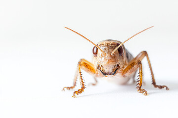 Mole cricket on a white background.