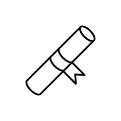 Diploma scrolls outline icons, minimalist vector illustration ,simple transparent graphic element .Isolated on white background