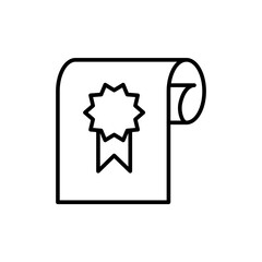 Diploma scrolls outline icons, minimalist vector illustration ,simple transparent graphic element .Isolated on white background