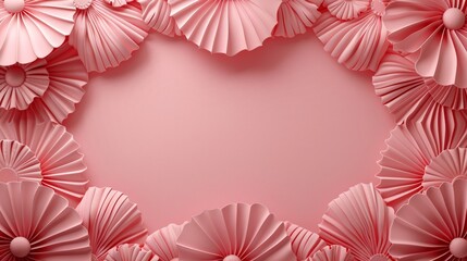 Elegant Boss Day Frame Border with Pastel Pink Background and Decorative Floral Elements for Celebrations and Greetings