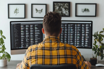 Fototapeta premium Remote worker using online collaboration tools to maintain productivity and a smooth workflow