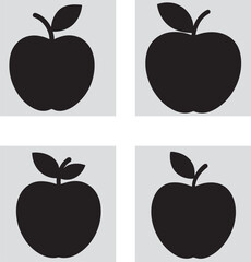 Apple silhouette vector white background  
