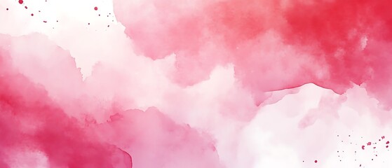 Abstract watercolor background with pink and white colors.