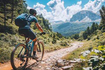 Fototapeta premium mountain biking in the mountains