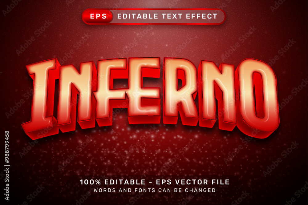 Poster inferno 3d text effect and editable text effect