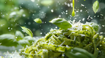 Fresh Pesto Pasta with Basil and Parmesan