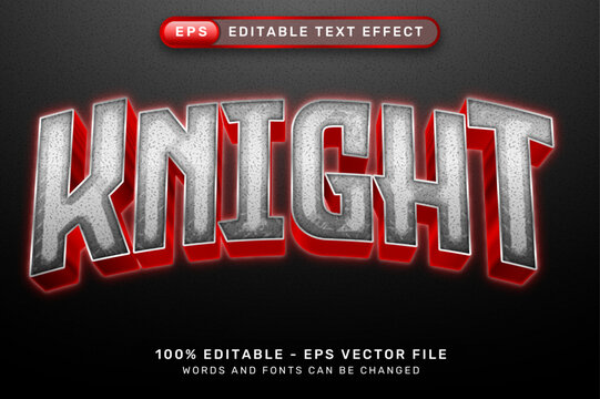 knight 3d text effect and editable text effect