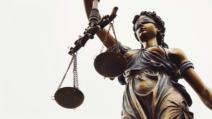 Fototapeta premium Elegant Frame Border Background with Judge Concept Featuring Lady Justice Statue and Scales of Justice