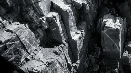 Close-Up of a Rugged Cliff Face with Natural Patterns