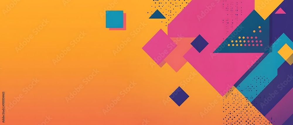 Poster abstract background with geometric shapes and gradient colors.