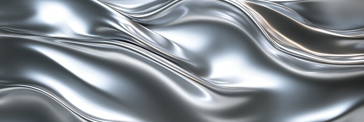 Abstract Liquid Silver Background Render