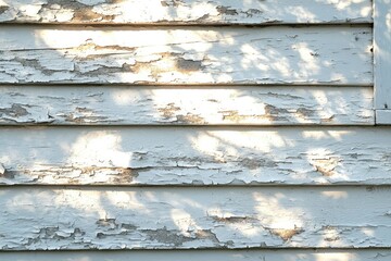 Fototapeta premium Peeling White Paint on Weathered Wood Siding