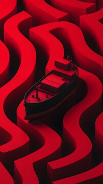 Ship Navigating a Bureaucratic Maze of Red Tape