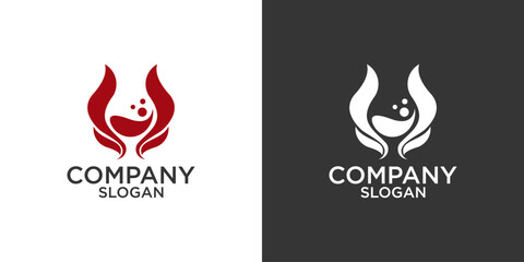 abstract wine glass logo design vector