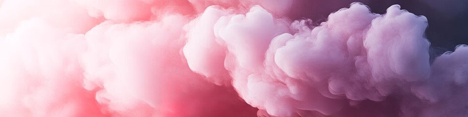 Fototapeta premium Colorful cloudscape with pink hues and fluffy textures