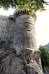 Castle wall and tower in Tournon France