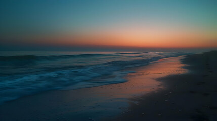 Fototapeta premium Serene Sunset on a Sandy Beach