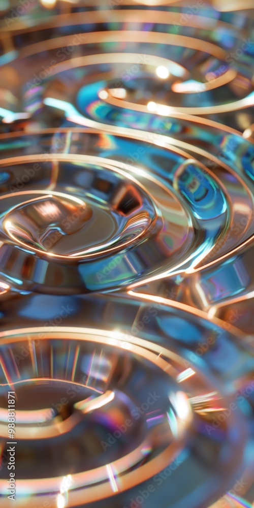 Poster the image is a close up of a series of circles, each one slightly different in size and shape. the c
