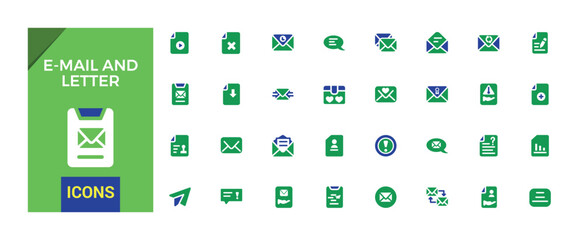 E-Mail and letter color icon set. Duotone color. email, mails, mailing, address, connectivity, send mail, email marketing, Editable colorfull vector illustration.