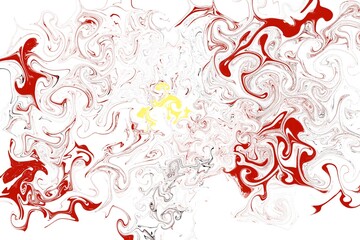 Liquid art texture. Abstract background with swirling paint effect. Red and yellow color. Painting with liquid acrylic that pours and splashes.