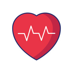 Heartbeat vector icon stock illustration