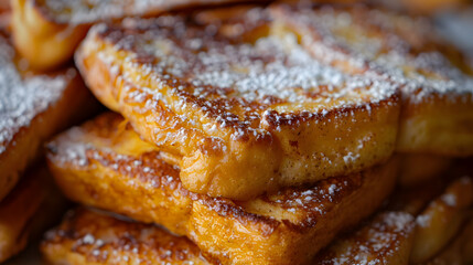 Golden Brown French Toast with Powdered Sugar: A Delicious Breakfast Treat
